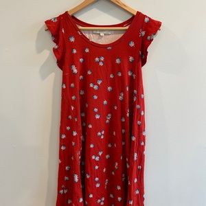 Loft Casual Dress with Flutter Sleeves